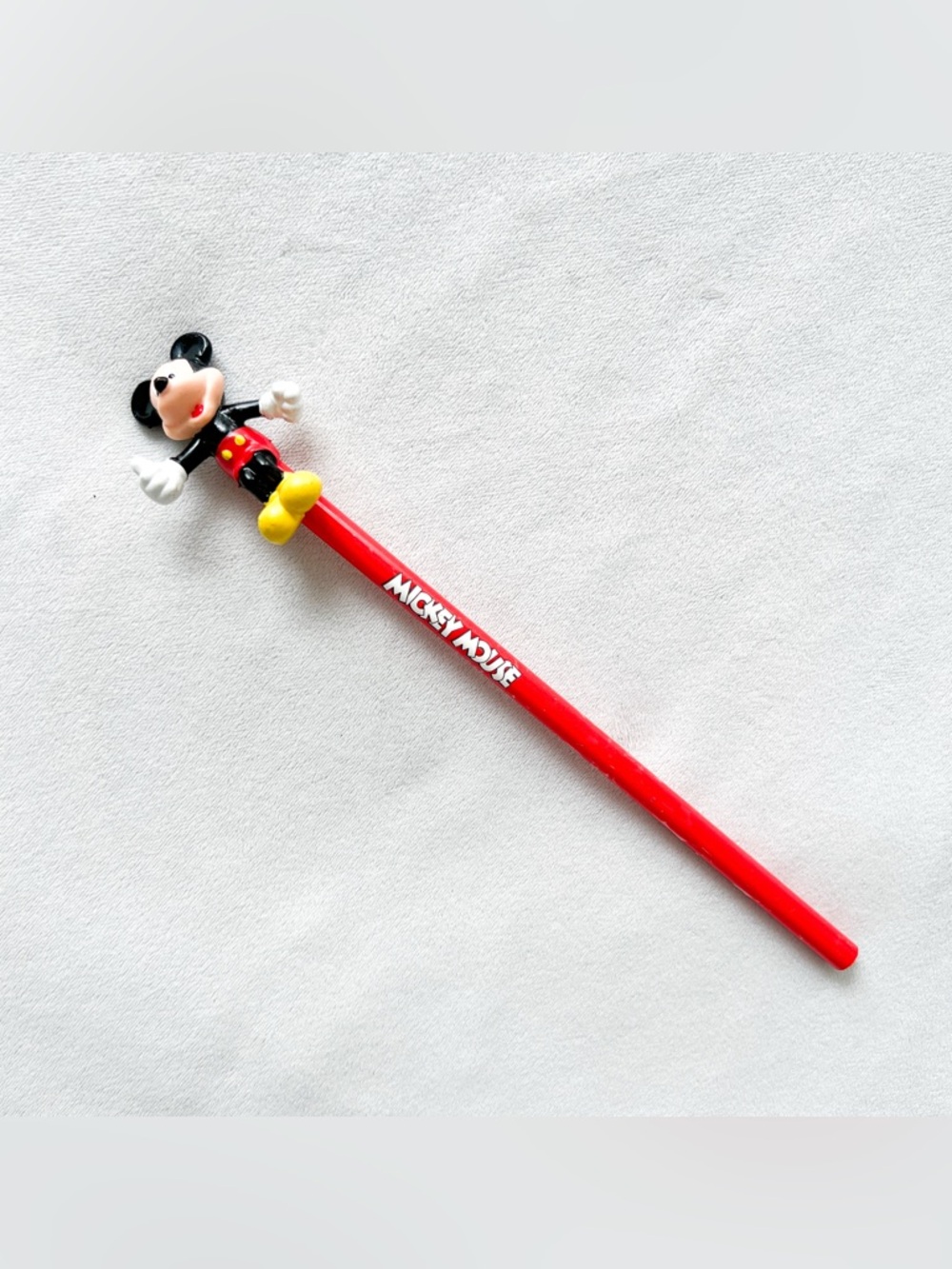 Vintage Disney Mickey Mouse Red Pencil with Character Topper